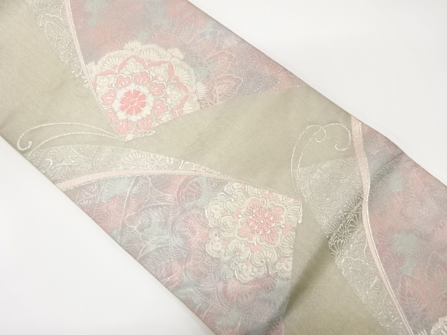 アンティーク　蝶に華紋織り出し袋帯（材料）